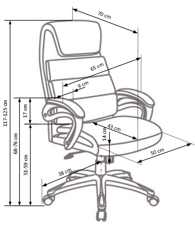biuro kėdė matmenys