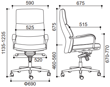 vadovo kėdės matmenys
