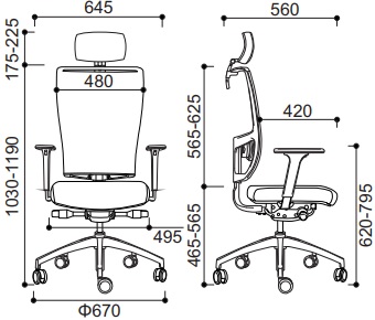 biuro kėdės z-body matmenys