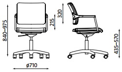posėdžių kėdės matmenys