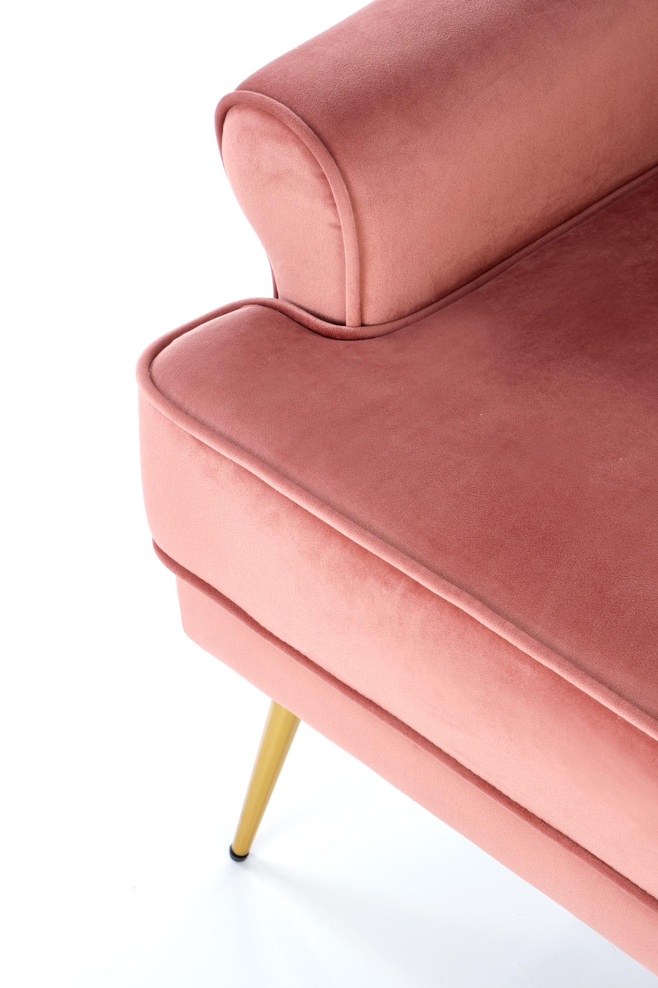 rozinis fotelis SANTI ausines chromuoto plieno kojos