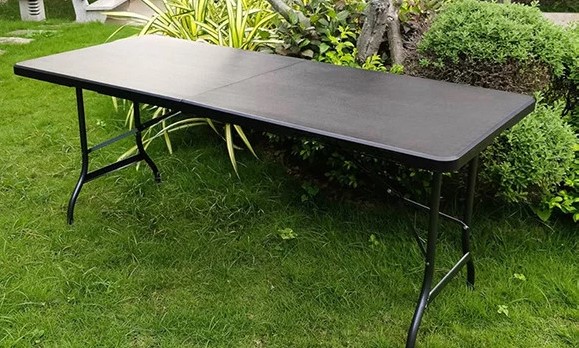 kokybiskas juodos spalvos sulankstomas stalas