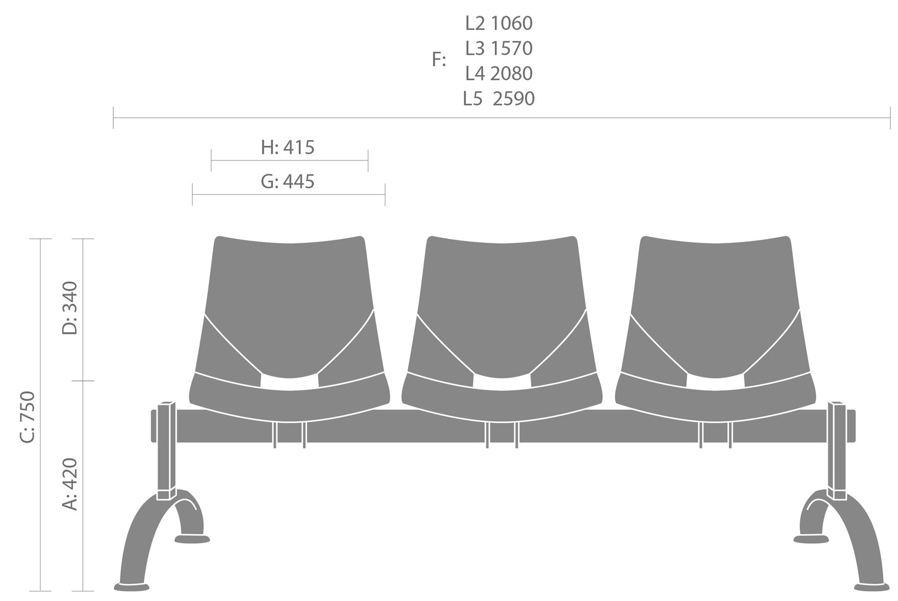 italų gamybos kėdės matmenys