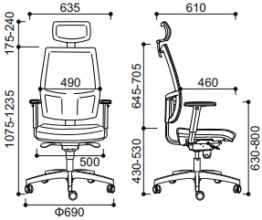 biuro kėdės matmenys