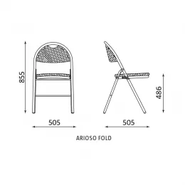 Sulankstomos kėdės Arioso matmenys