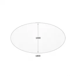Elipsės formos sudedamas stalas, balta/aliuminio pilka, H720 x W1000 x L1800 mm