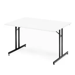 Sulankstomas stalas, balta/juoda, H720 x W800 x L1800 mm