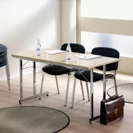 "Flexible" konferencijų stalas, sudedamas, L1200xW600, chromas/baltas laminatas