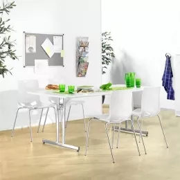 Sulankstomas valgyklos komplektas, baltos kėdės, L1400 mm