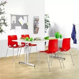 Sulankstomas valgyklos komplektas, raudonos kėdės, L2000 mm