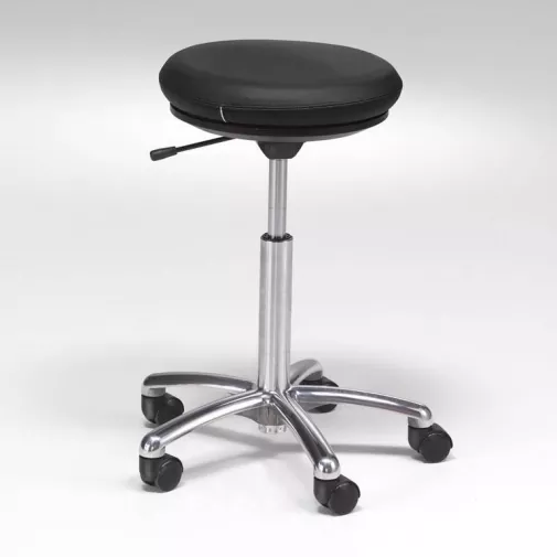 "Pilates" kėdė ant ratukų: odinė: juoda, H520-710mm