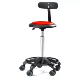 Kėdė ant ratukų, su atlošu, 440-570 mm, raudonas vinilas